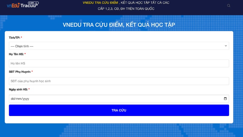 Cách tra cứu điểm thi vào lớp 10 năm học 2025-2026 tại 63 tỉnh thành 2 Hướng dẫn tra cứu điểm thi lớp 10 tại Tracuudiemvnedu.org